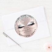 Sticker Rond Nom Beauté Lshes Drivers Rose Lashes Gris Nettoyan (Enveloppe)