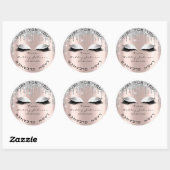 Sticker Rond Nom Beauté Lshes Drivers Rose Lashes Gris Nettoyan (Feuille)
