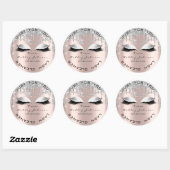 Sticker Rond Nom Beauté Lshes Drivers Rose Lashes Gris Nettoyan (Feuille)