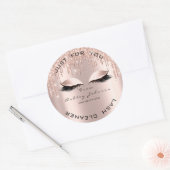 Sticker Rond Nom Beauté Lshes Drivers Rose Lashes Nettoyant (Enveloppe)
