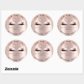 Sticker Rond Nom Beauté Lshes Drivers Rose Lashes Nettoyant (Feuille)