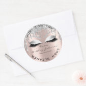 Sticker Rond Nom Beauté Lshes Drives Rose Lashes Gris (Enveloppe)