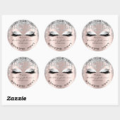 Sticker Rond Nom Beauté Lshes Drives Rose Lashes Gris (Feuille)