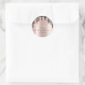 Sticker Rond Nom Beauté Rose Black Drives Merci Web (Sac)