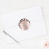 Sticker Rond Nom Beauté Rose Black Drives Merci Web (Enveloppe)