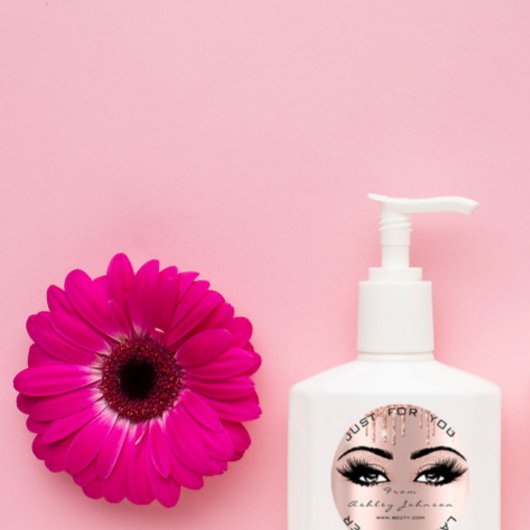 Sticker Rond Nom Beauté Rose Drives Pink Eyelashes Nettoyant