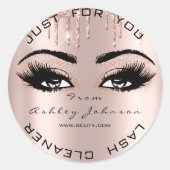 Sticker Rond Nom Beauté Rose Drives Pink Eyelashes Nettoyant (Devant)
