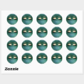Sticker Rond Nom Beauté Salon Parties scintillant Deep Green Me (Feuille)