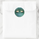 Sticker Rond Nom Beauté Salon Parties scintillant Deep Green Me (Sac)