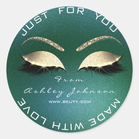 Sticker Rond Nom Beauté Salon Parties scintillant Deep Green Me (Devant)