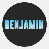 Sticker Rond Nom Benjamin (Devant)