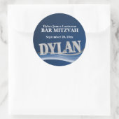 Sticker Rond Nom bleu acier Dylan (Sac)