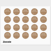 Sticker Rond Nom cadeau de Noël rustique (Feuille)
