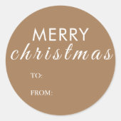Sticker Rond Nom cadeau de Noël rustique (Devant)