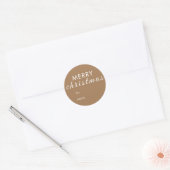 Sticker Rond Nom cadeau de Noël rustique (Enveloppe)