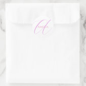 Sticker Rond Nom Chic Monogramme Lettre initiale Calligraphie (Sac)