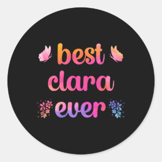 Sticker Rond Nom Clara du meilleur Clara