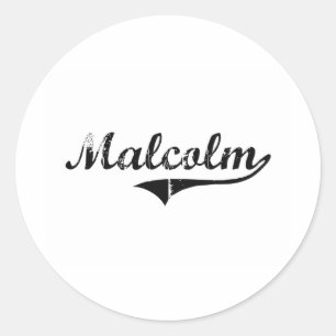Sticker Rond Nom classique de style de Malcolm