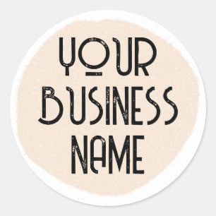 Sticker Rond Nom commercial personnalisé Minimal Simple Profess