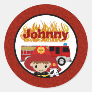 Sticker Rond Nom dalmatien #2 du FEU de camion de pompiers de