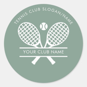 Sticker Rond Nom de club de country Équipe de tennis Vert sauge