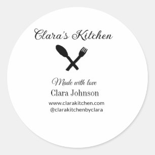 Sticker Rond nom de détail de chef de cuisine de restaurant de