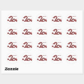 Sticker Rond Nom de dragon chinois personnalisé Design Fantasti (Feuille)