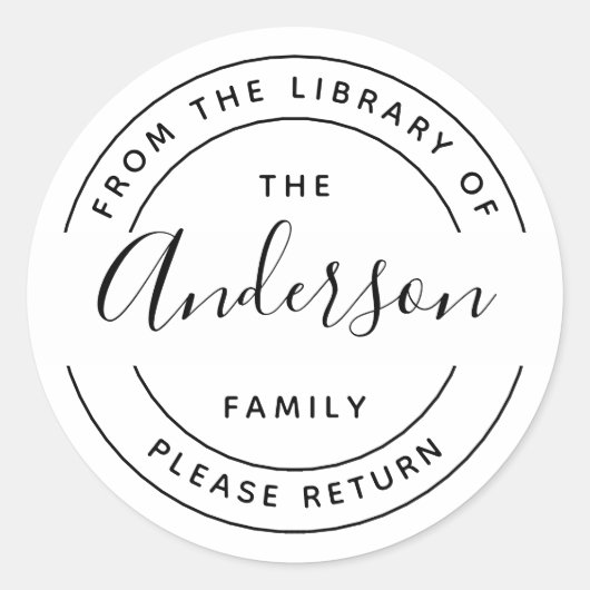 Sticker Rond Nom de famille | Créez votre propre plaque ronde (Devant)