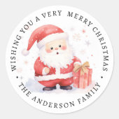 Sticker Rond Nom de famille de l'illustration d'aquarelle de Pè (Devant)