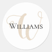 Sticker Rond Nom de famille / nom de famille / monogramme initi (Devant)