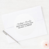 Sticker Rond Nom de famille Simple Elegant Black Script (Enveloppe)