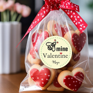 Sticker Rond Nom de faveur de la Saint-Valentin Bee Mine