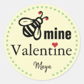 Sticker Rond Nom de faveur de la Saint-Valentin Bee Mine (Devant)