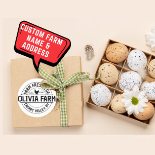 Sticker Rond Nom de ferme personnalisé moderne Adresse du vende