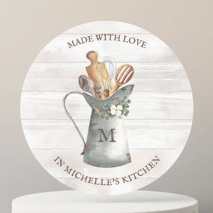 Sticker Rond Nom de Ferme Rustique