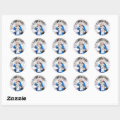 Sticker Rond Nom De Fille Anniversaire Et Merci Photo (Feuille)