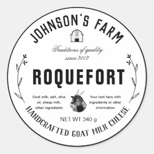 Sticker Rond Nom de la ferme   Wreath   Fromage au lait de chèv