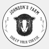 Sticker Rond Nom de la ferme | Wreath | Fromage au lait de mout (Devant)