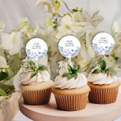 Sticker Rond Nom de la mariée et de la chambre du Mariage Fleur