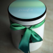 Sticker Rond Nom de la mariée OMBRE. Merci Blue Green