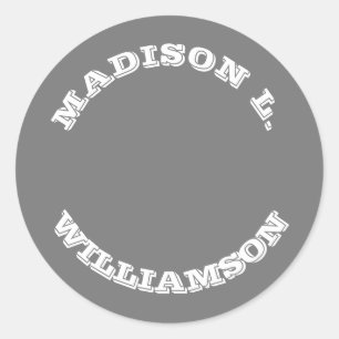 Sticker Rond Nom de la Personnaliser nom de famille lettres cou