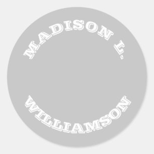 Sticker Rond Nom de la Personnaliser nom de famille lettres cou