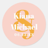 Sticker Rond Nom de la typographie Sunshine Ampersand Pink ID10 (Devant)