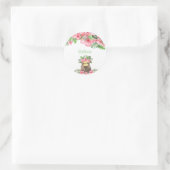 Sticker Rond Nom de l'animal migre rose Floral Hawaiian (Sac)