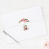 Sticker Rond Nom de l'animal migre rose Floral Hawaiian (Enveloppe)