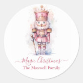 Sticker Rond Nom de l'aquarelle noix rose (Devant)