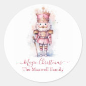 Sticker Rond Nom de l'aquarelle noix rose (Devant)