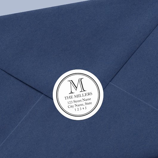 Sticker Rond Nom de l'Arrière - plan modifiable arrondi Adresse