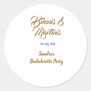 Sticker Rond nom de l'enterrement de vie de jeune fille bikinis