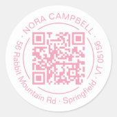 Sticker Rond Nom de l'entreprise Adresse Cadre circulaire QR Co (Devant)